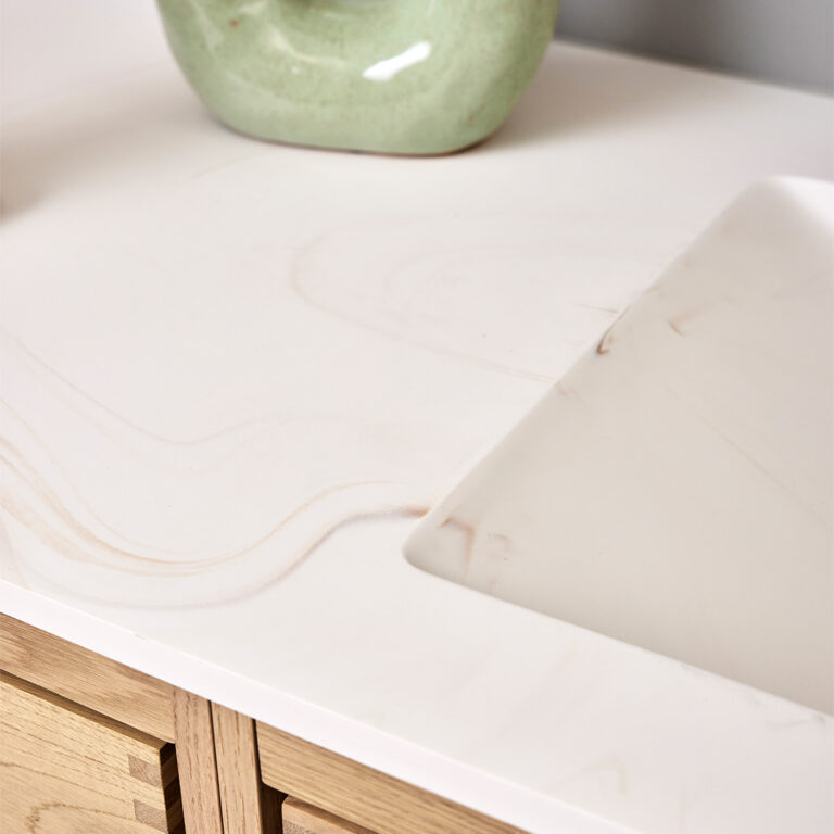 Marmorline Solid Surface White Beige 204 Firenze vask med bordplade
